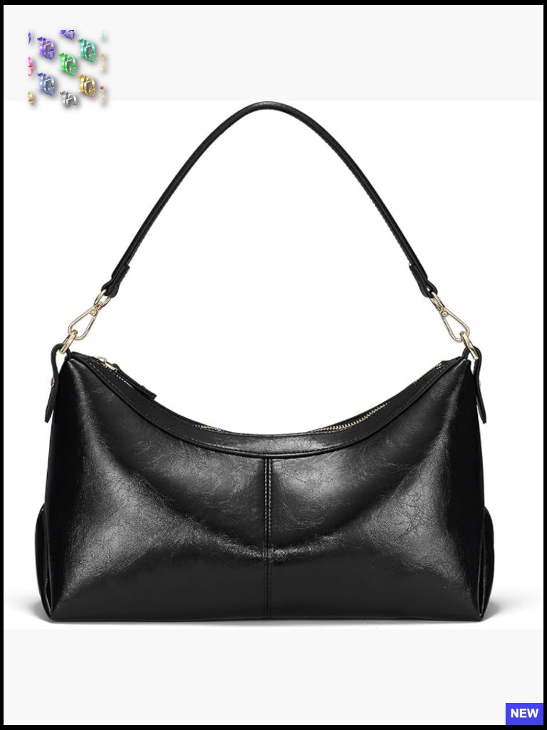 Vegan Leather Hobo Shoulder Bag Minimal Chic Designer Tote Zip Closure